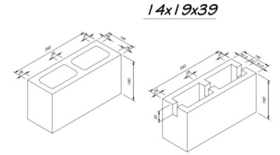 Ladrillo de concreto bloque 14